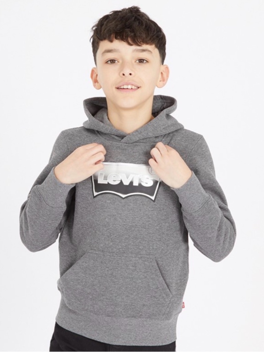 Boys Levi's Gray Cotton Hoodie size Large
